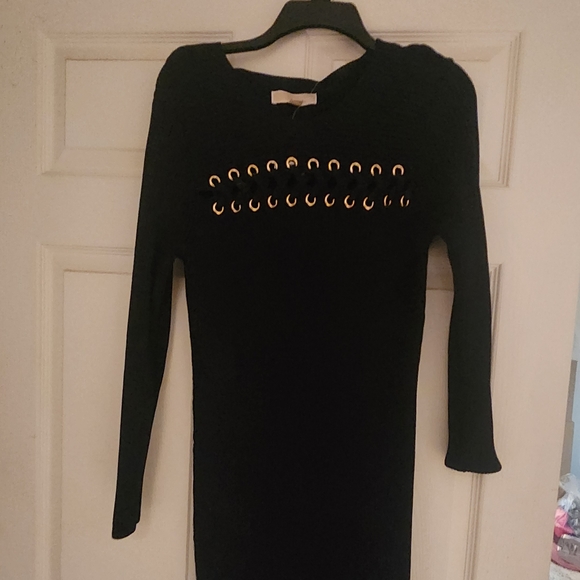 NWT Michael Kors Grommet Lace Up Sweater Dress - Picture 6 of 9